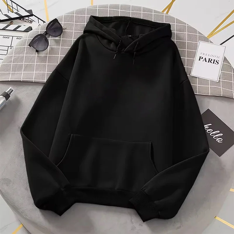 Spring Autumn Fashion Men's Women's Hoodie Casual Hoodies Pullovers Sweatshirts Women's Top Solid Color Hoodies Sweatshirt Women thumbnail 3
