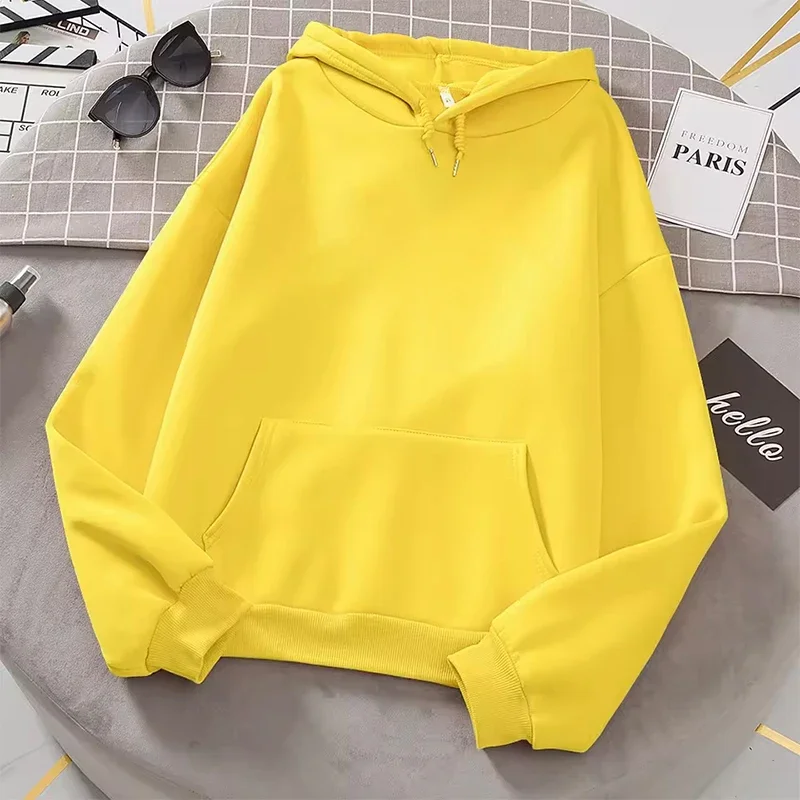 Spring Autumn Fashion Men's Women's Hoodie Casual Hoodies Pullovers Sweatshirts Women's Top Solid Color Hoodies Sweatshirt Women thumbnail 6