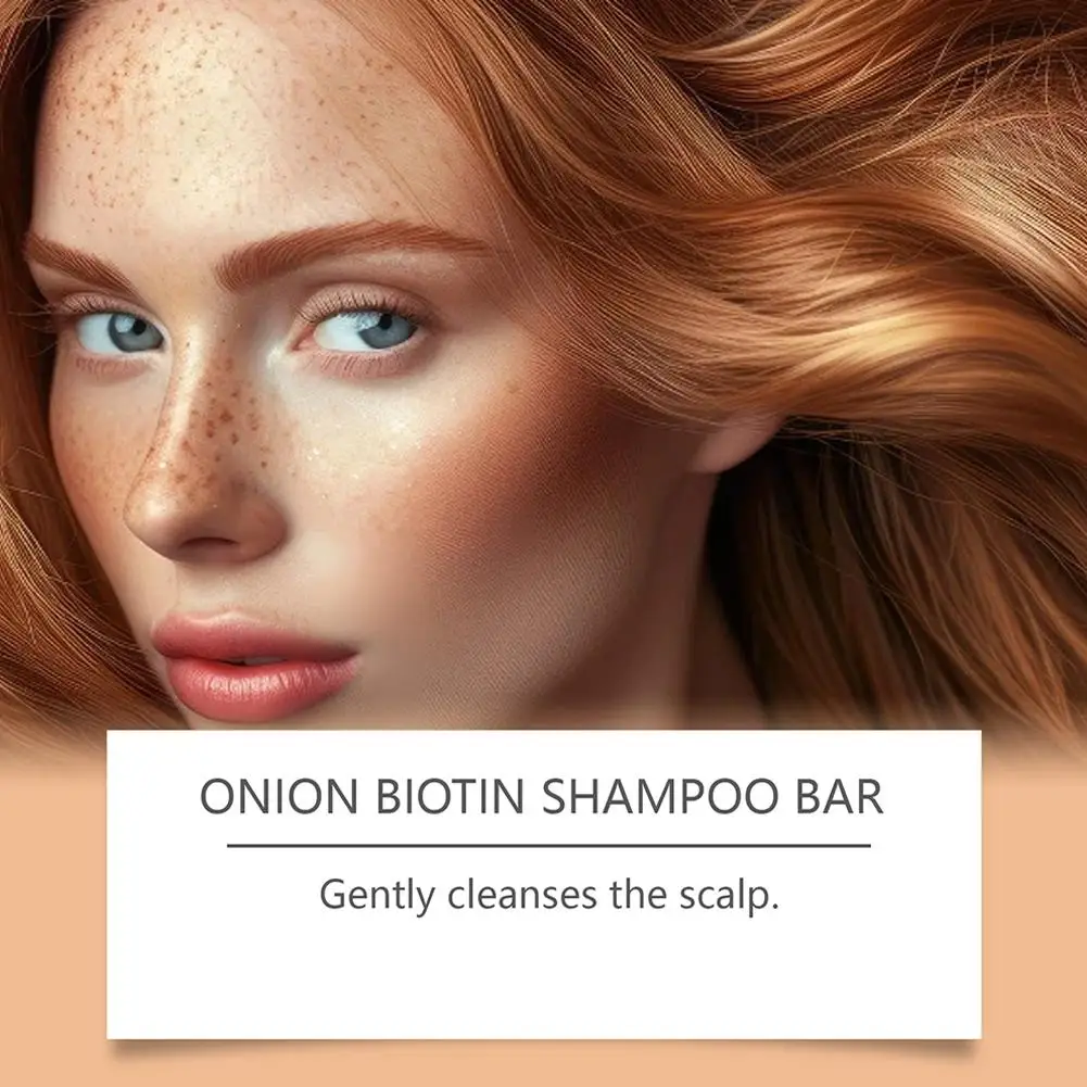 Onion Biotin Shampoo Soap Refreshing, Moisturizing, Strengthen Hair Roots and Reduce Hair Lost Remove Dandruff Shampoo thumbnail 6
