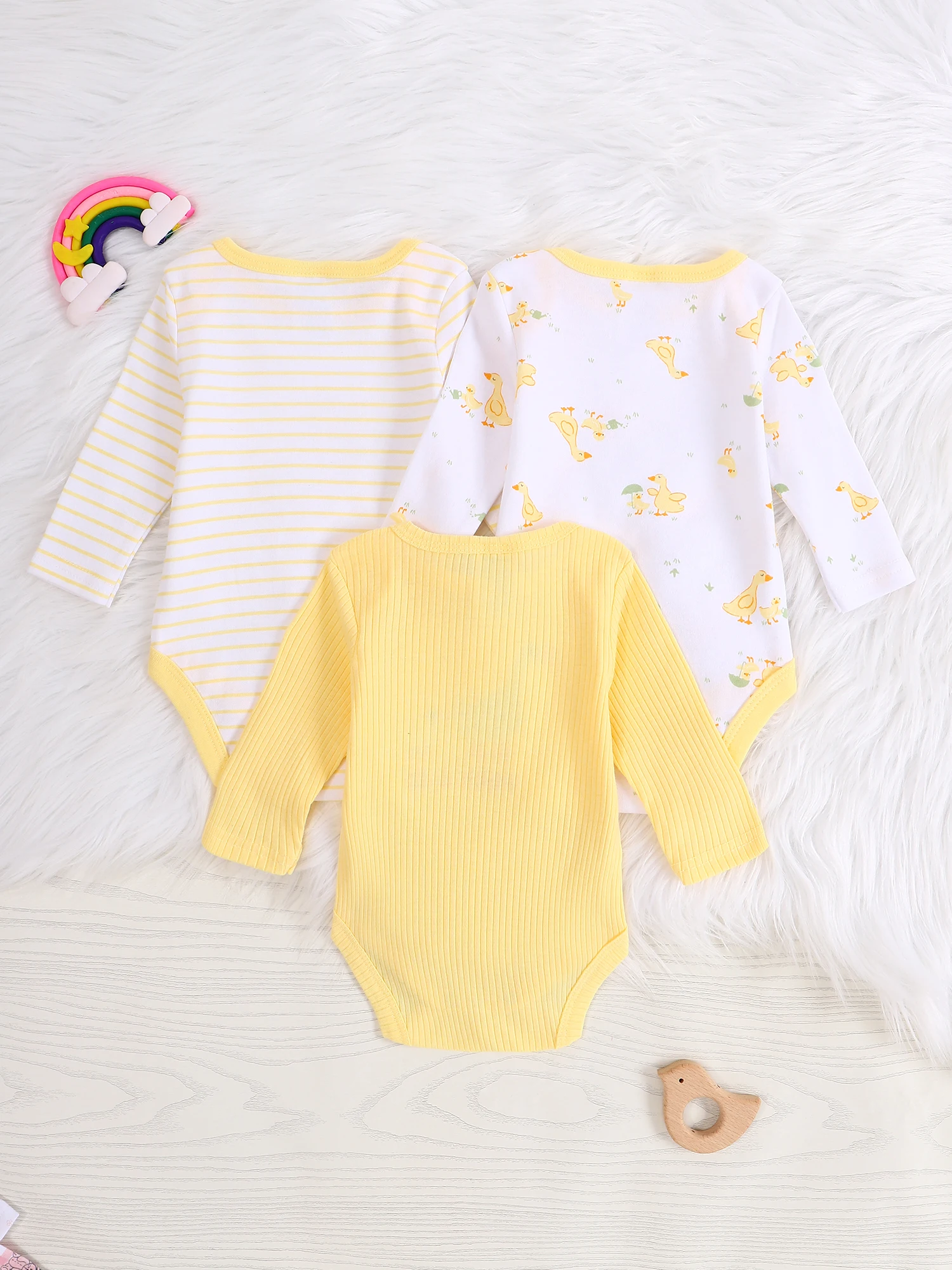 3PCS Baby girl onesie New style baby girl clothes Spring/Autumn long-sleeved onesie Cotton fabric Suitable for 0-9months thumbnail 2