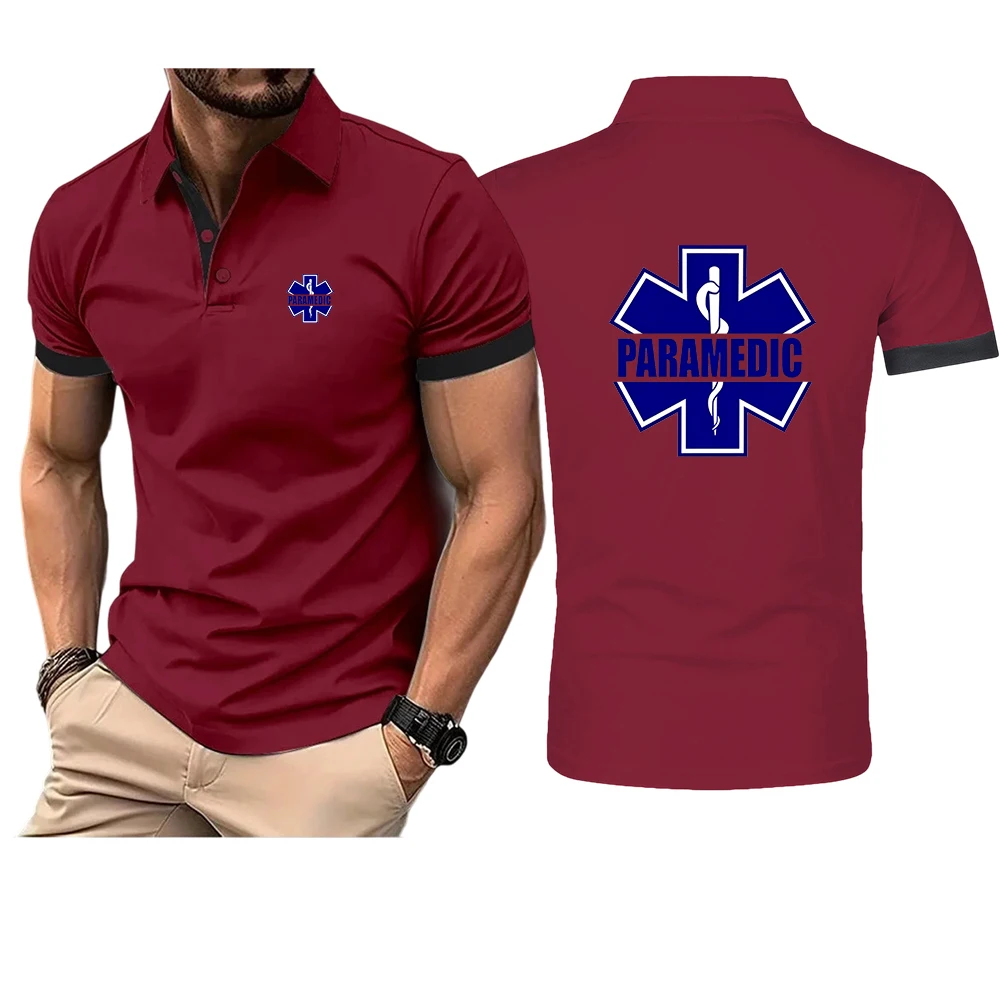 EMT PARAMEDIC 2025 Men's New Cotton Polo Shirts Casual Solid Color Slim Fit Summer Turn-down Collar Fashion Top Clothing thumbnail 5