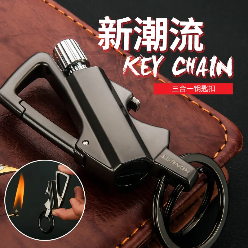 2026 New Multifunctional Match Kerosine Lighter Keychain Outdoor Waterproof Portable Igniter Smoking Accessories Gift Wholesale thumbnail 5