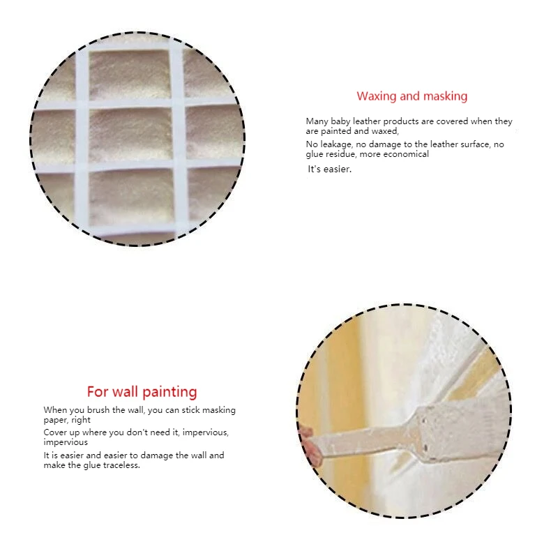 50m/20m Masking Tape White Color 12/18/60mm Single Side Tape Adhesive Crepe Paper for Oil Painting Sketch Drawing Supplies thumbnail 4