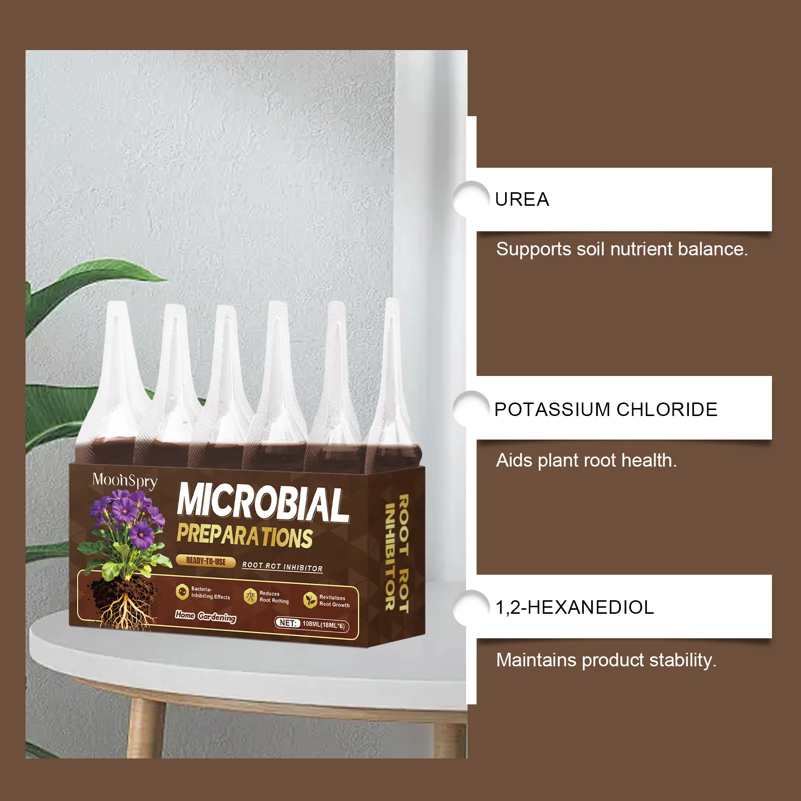 MoonSpry Root Protection Agent For Plants - Enhances Soil Breathability, Promotes Healthy Roots, Garden & Potted Plant Care thumbnail 2