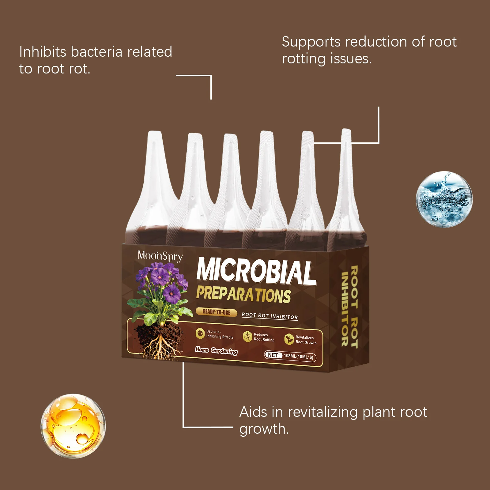 MoonSpry Root Protection Agent For Plants - Enhances Soil Breathability, Promotes Healthy Roots, Garden & Potted Plant Care thumbnail 4