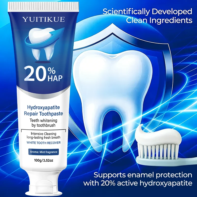 20% Hydroxyapatite Toothpaste for Deep Cleaning And Whitening Freshens Breath Gum Health Dental Plaque Removal thumbnail 6
