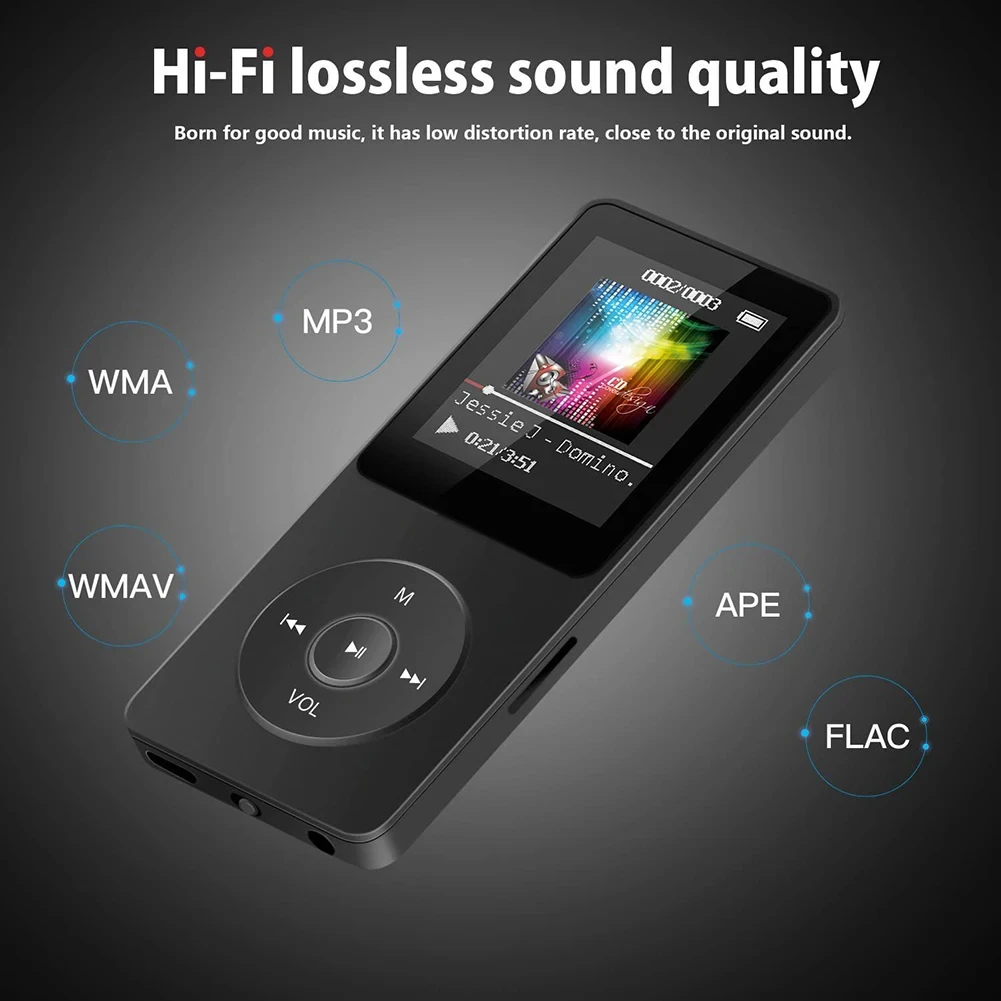 MP3 Player 1.8in Screen Portable Music Player Walkman Recording Ebook Recording for Kid Student Sport Running Walking Music Play