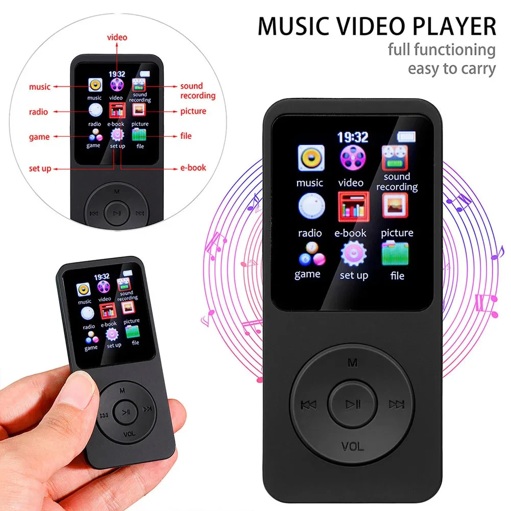 MP3 Player 1.8in Screen Portable Music Player Walkman Recording Ebook Recording for Kid Student Sport Running Walking Music Play thumbnail 3
