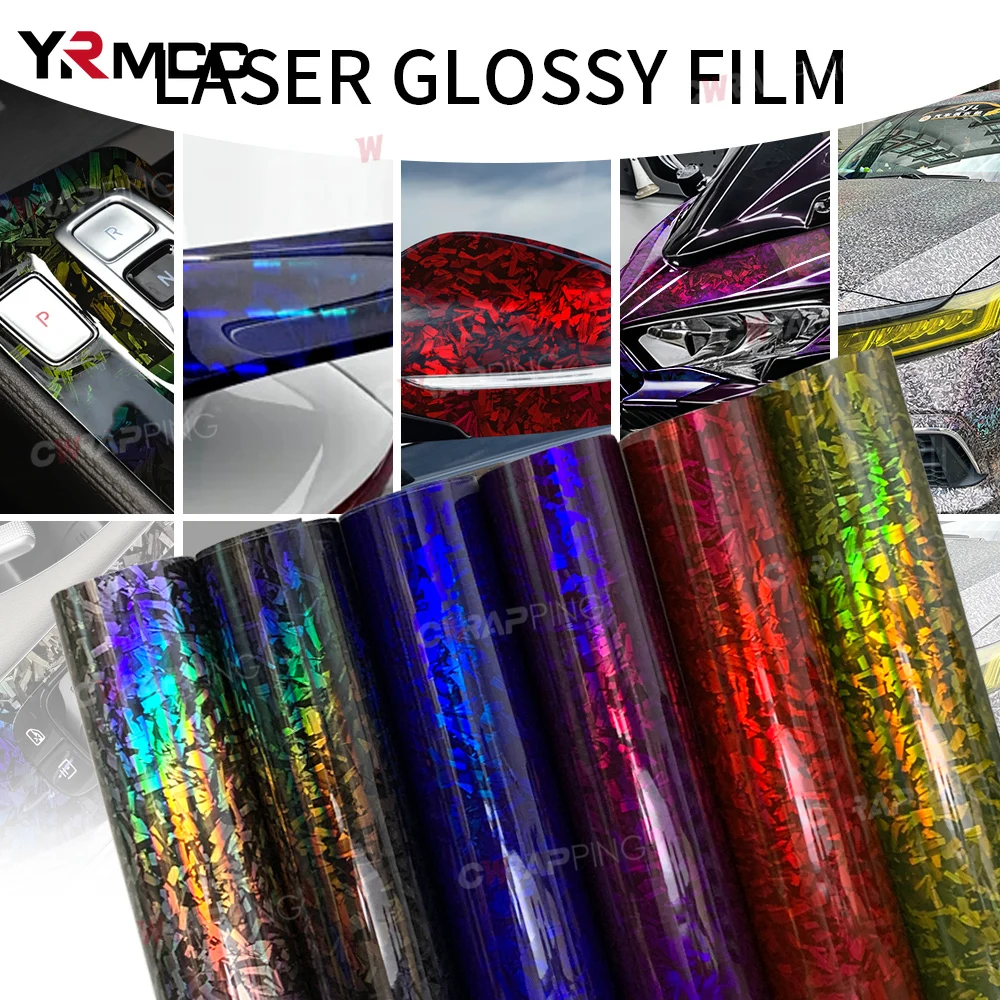 PET Forged Carbon Wrap Vinyl Car Rainbow Laser Body Covering Sticker for Car Foil Motorcycle Helmets Wrapping Self-adhesive Film thumbnail 4