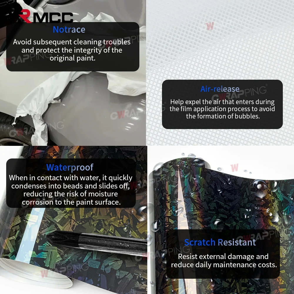 PET Forged Carbon Wrap Vinyl Car Rainbow Laser Body Covering Sticker for Car Foil Motorcycle Helmets Wrapping Self-adhesive Film thumbnail 3