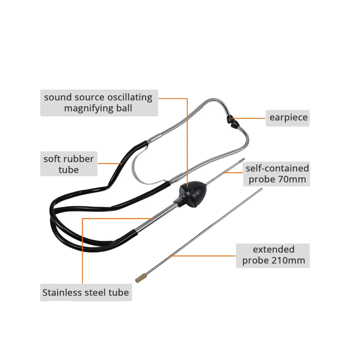 Automotive Stethoscope Mechanical Car Cylinder Tools Tool Amplification Inspection Examination Workshop Equipment Mechanic Auto thumbnail 3