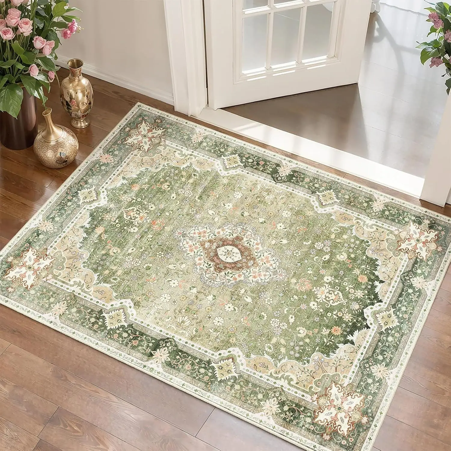 Persian Retro Entrance Doormat Medal Floral Print Soft and Durable Carpet Home Living Room Decoration Bedroom Luxury Floor Mat thumbnail 3