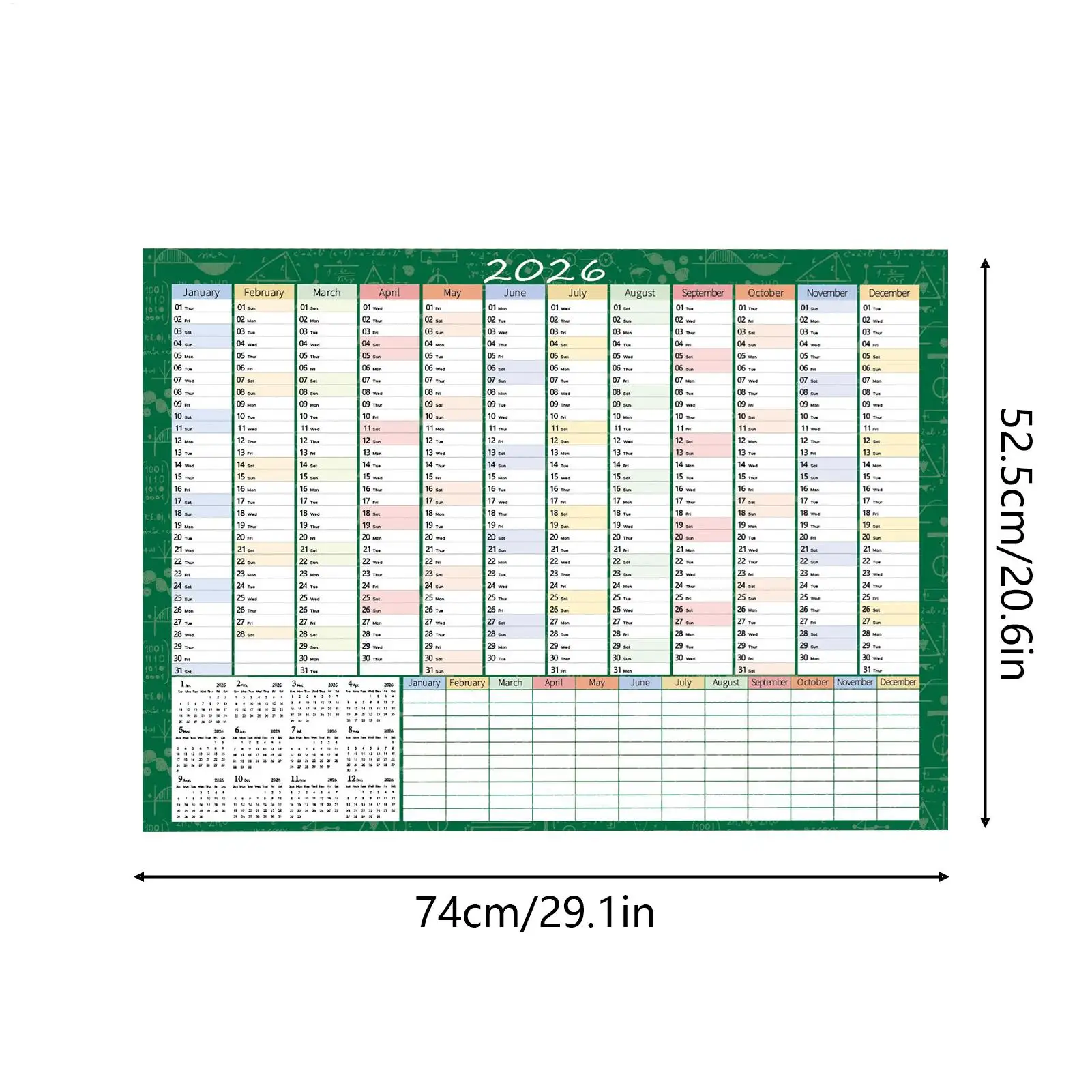 Large 2026 Wall Calendar 29x20 Inch with Stickers Monthly Planner for Office Home School Study Schedule Organizer Memo Board thumbnail 6