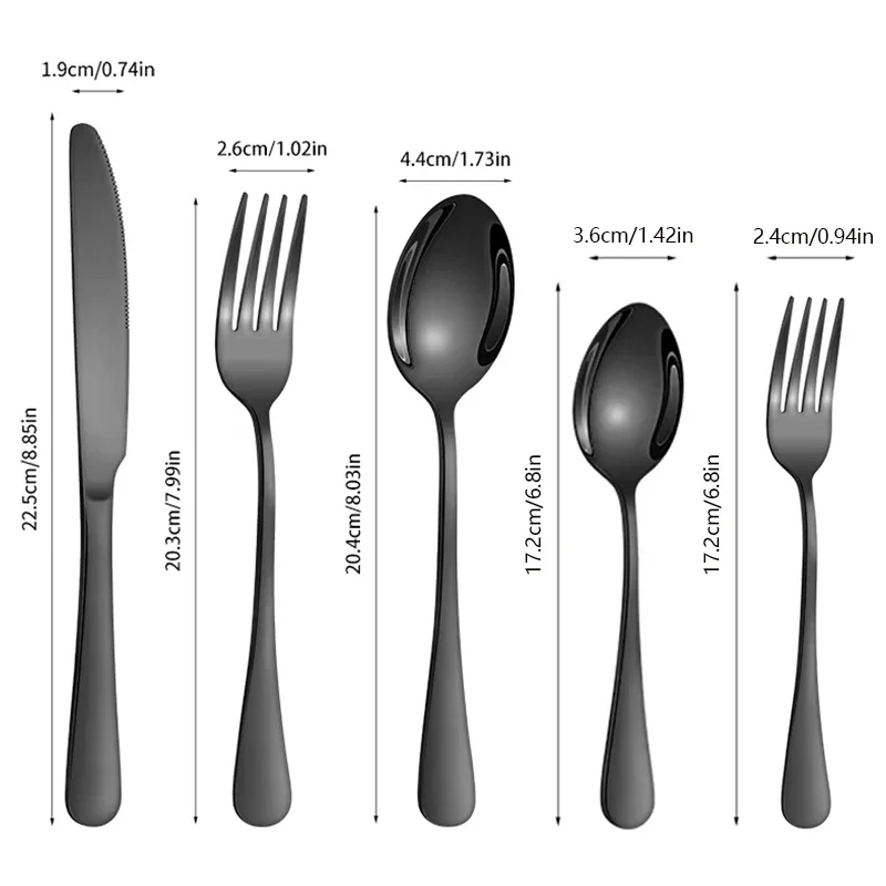 Stainless steel cutlery set of 30-piece household luxury silver cutlery dessert spoon kitchen supplies. thumbnail 6