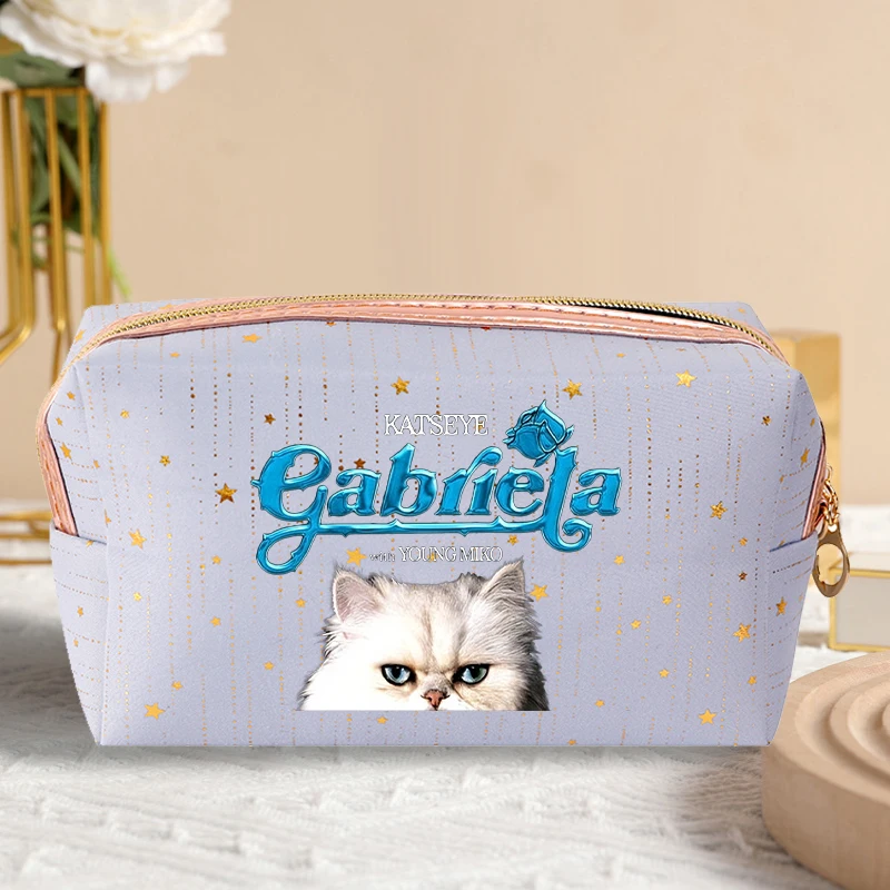 Fashion K POP K-KATSEYE Makeup Bag Hot Stamping Star Printed Woman's Exquisite Zipper Cosmetics Storage Pocket Cute Purse Gifts thumbnail 3