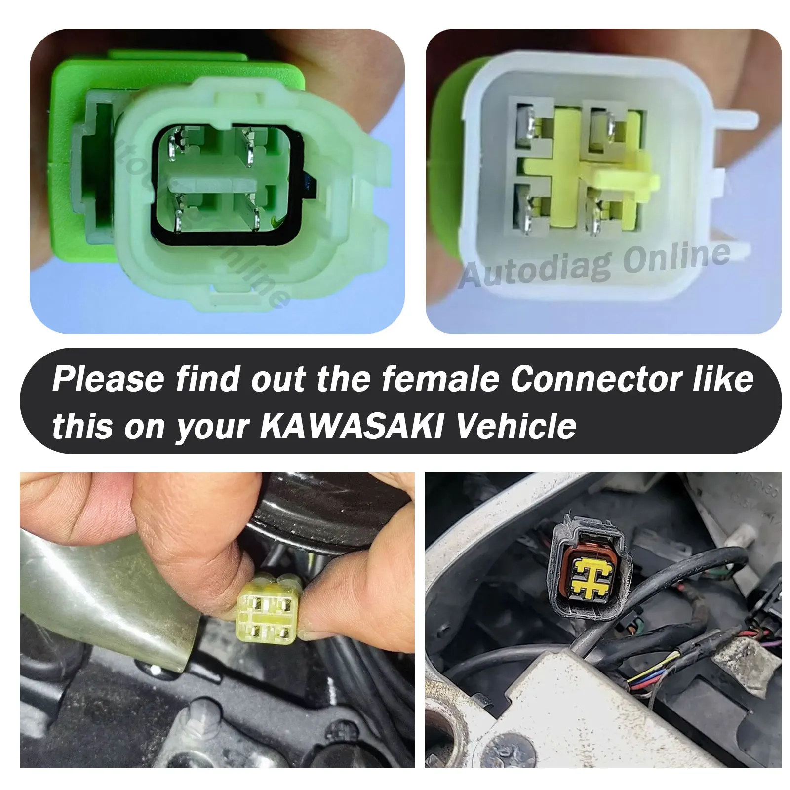 OBD2 Diagnostic Cable For Kawasaki Z/Ninja/Versys/Vulcan Series Motorcycle OBDII Diagnostic Connector Cable For Kawasaki 4 6Pin thumbnail 4
