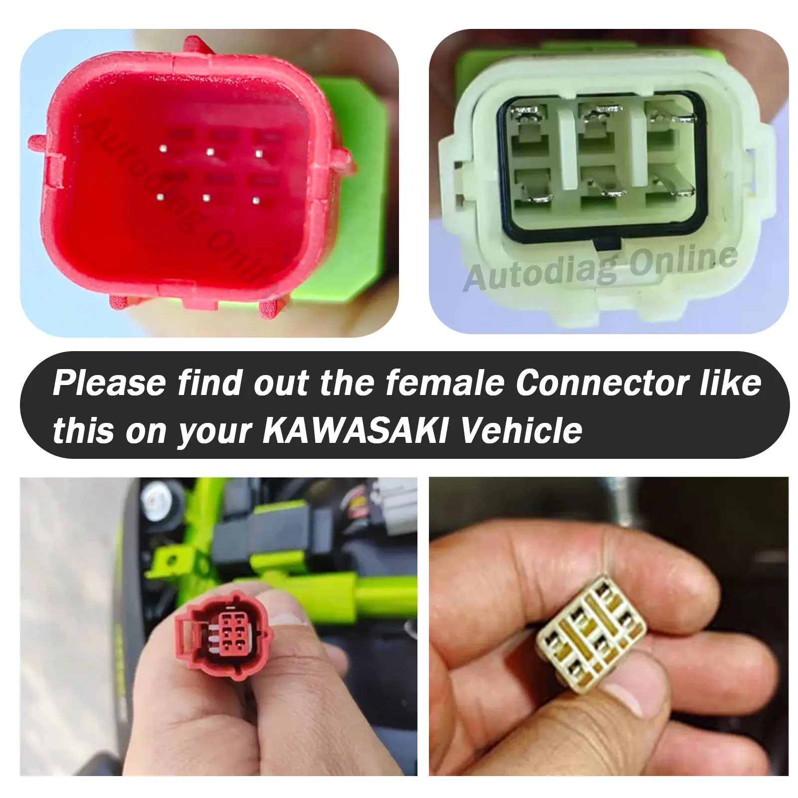 OBD2 Diagnostic Cable For Kawasaki Z/Ninja/Versys/Vulcan Series Motorcycle OBDII Diagnostic Connector Cable For Kawasaki 4 6Pin thumbnail 5