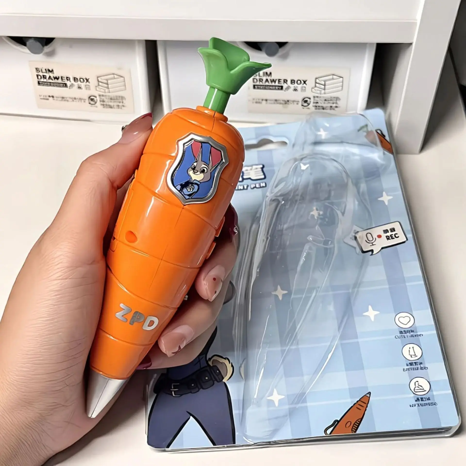 Disney Zootopia 2 Judy Hopps Carrot pen Voice Pen 60 Seconds Recording function Creative Cartoon Ballpoint Pen 2 in 1 fan Gifts thumbnail 6