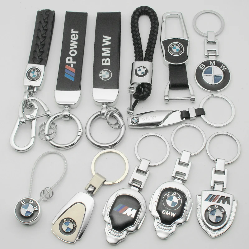 1Pcs Metal/Leather Keychain Hand-Woven Key Rope Key Ring Auto Emblem Accessories For BMW E90 E91 E92 E93 E60 E61 F10 F07 E64 E63 thumbnail 3