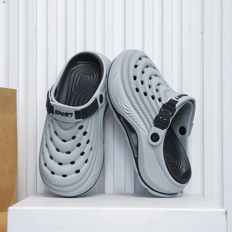 Men's Outdoor Beach Shoes Breathable Hollow out Design Thick Bottom Sandals Comfortable EVA Material round Toe Casual Style thumbnail 2