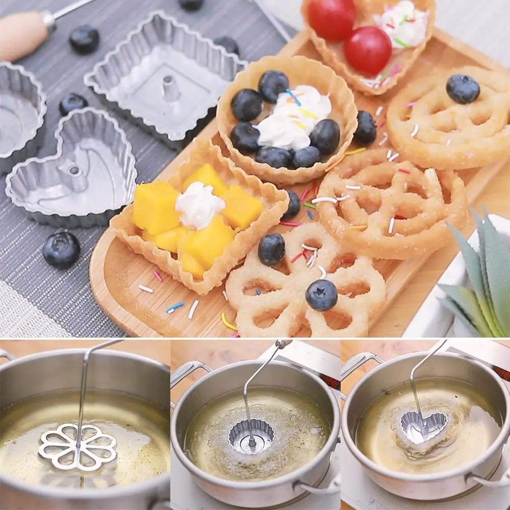 Kitchen Gadgets Funnel Cake Maker Aluminum Iron MakerWaffle Swedish Rosette Bunuelos Mold Cookie Bake Mold thumbnail 6