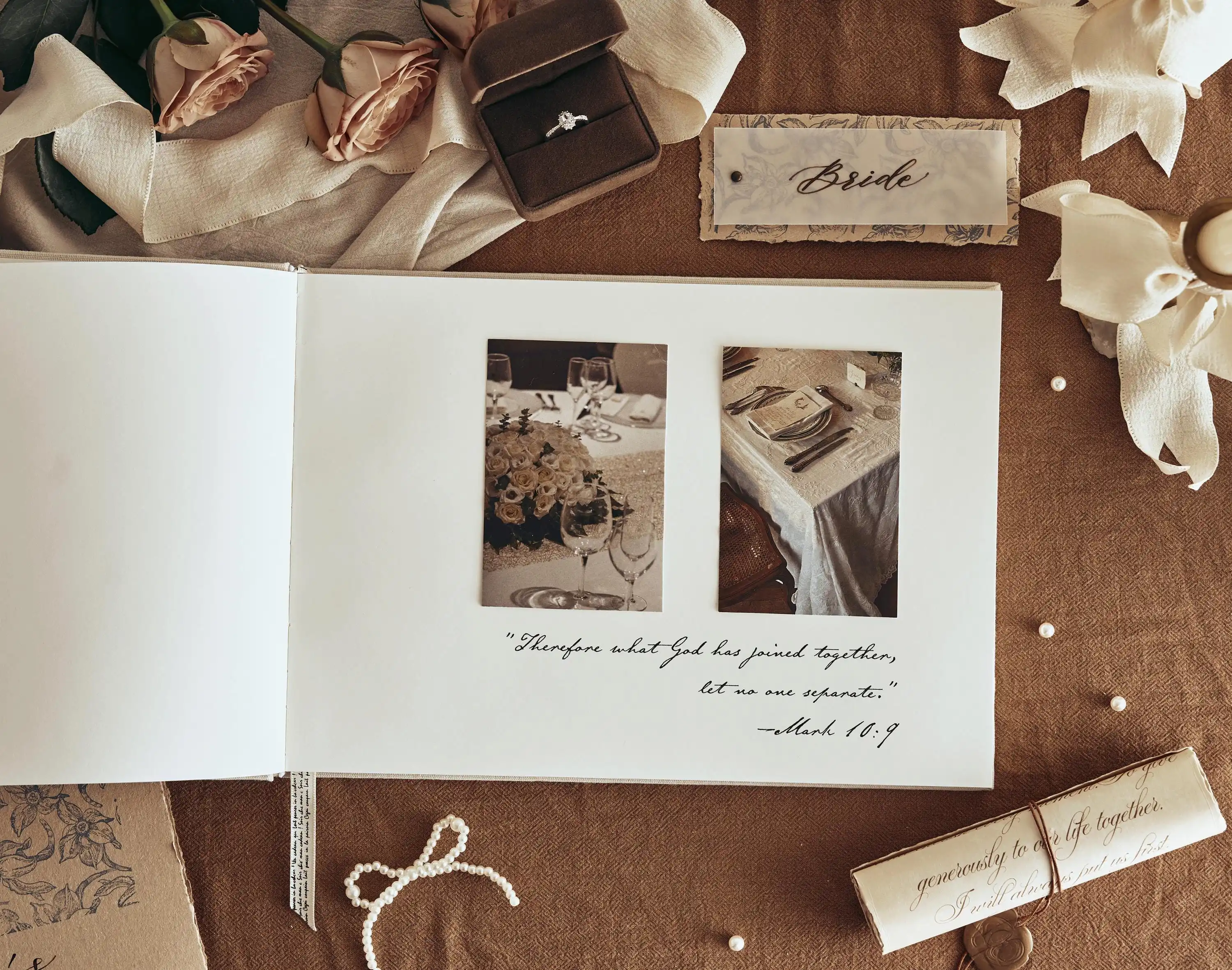 Custom Linen Wedding Guest Book Polaroid Photo Album Engagement Anniversary Scrapbook Reception Keepsake Book Birthday book thumbnail 5