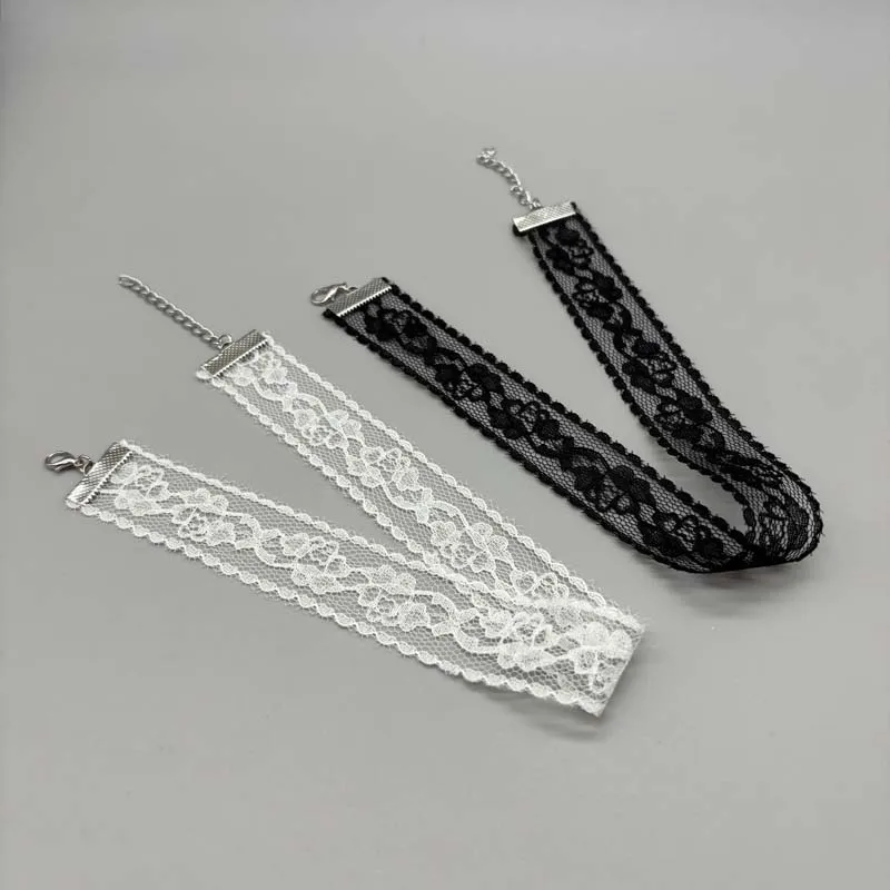 Short Lace Choker Nekclace for Women Girl Black White Color Fashion Romantic Necklace Gift for Party Wholesale Neck Jewelry thumbnail 2