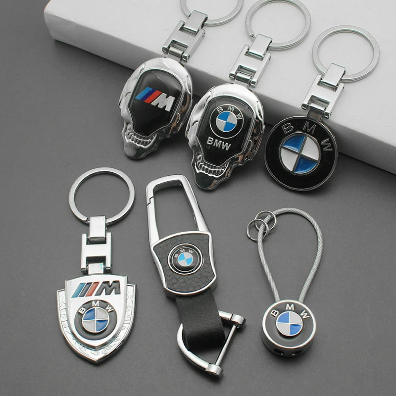 Car Styling 3D Metal Emblem Keychain Leather Woven Badge Key Ring Accessory For BMW E46 X1 X2 X3 X4 X5 X6 F48 G01 E84 E83 F30 M thumbnail 5