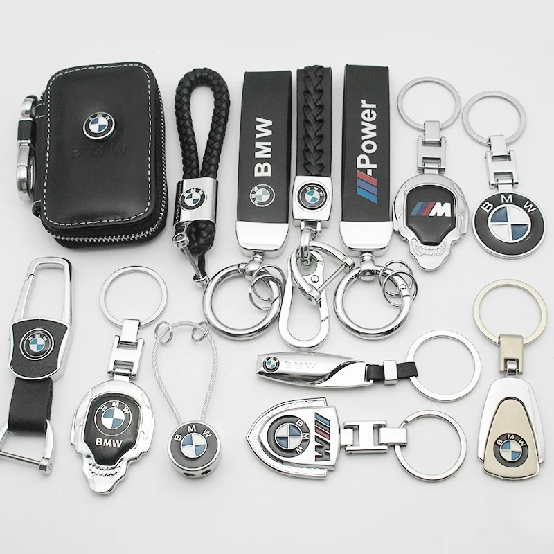 Car Styling 3D Metal Emblem Keychain Leather Woven Badge Key Ring Accessory For BMW E46 X1 X2 X3 X4 X5 X6 F48 G01 E84 E83 F30 M thumbnail 4