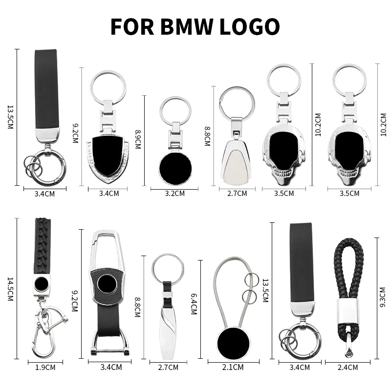 Car Styling 3D Metal Emblem Keychain Leather Woven Badge Key Ring Accessory For BMW E46 X1 X2 X3 X4 X5 X6 F48 G01 E84 E83 F30 M thumbnail 2
