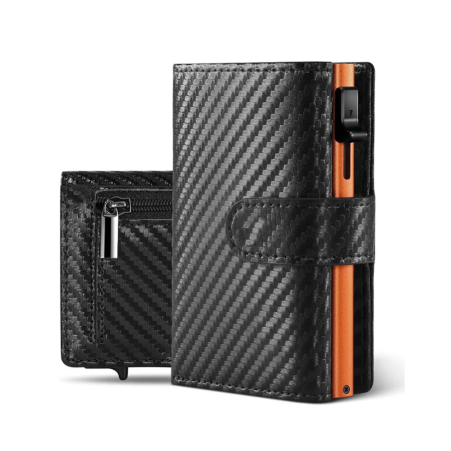 Pop Up Wallet with Coin Compartment RFID Protection Credit Card Holder Wallet for men thumbnail 5