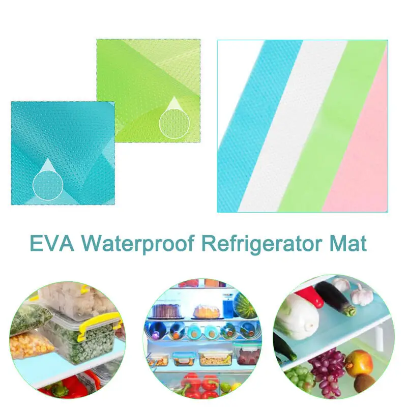 4-16PCS EVA Fridge Liner Mats, Waterproof Anti-Slip Shelf Pad, Washable Refrigerator Drawer Mat for Kitchen Cabinet Organizer ﻿ thumbnail 4