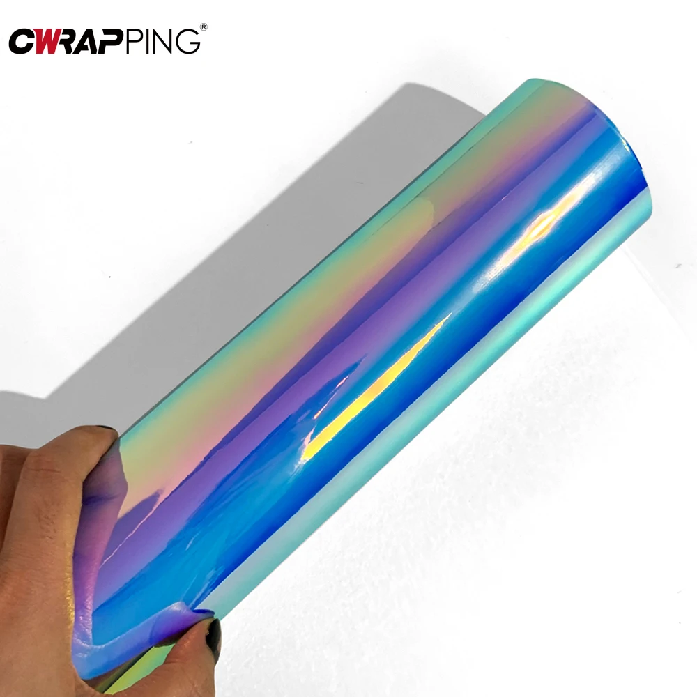 Rainbow Vinyl Wrap Stickers for Car Wrapping Vinyl Paper for Car Iridescent Holographic Film Blue Accessories Auto Body Covering thumbnail 2