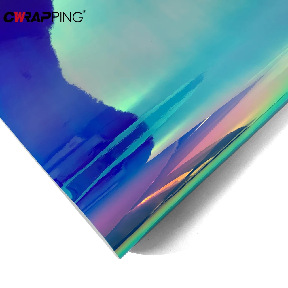 Rainbow Vinyl Wrap Stickers for Car Wrapping Vinyl Paper for Car Iridescent Holographic Film Blue Accessories Auto Body Covering thumbnail 3