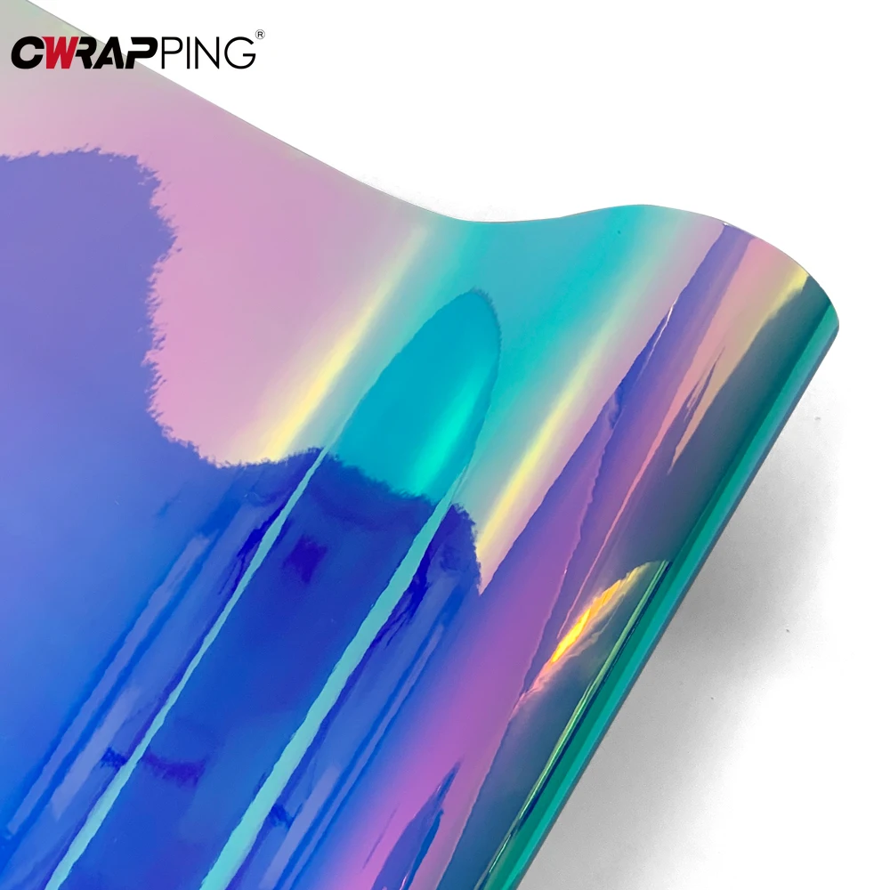 Rainbow Vinyl Wrap Stickers for Car Wrapping Vinyl Paper for Car Iridescent Holographic Film Blue Accessories Auto Body Covering thumbnail 6