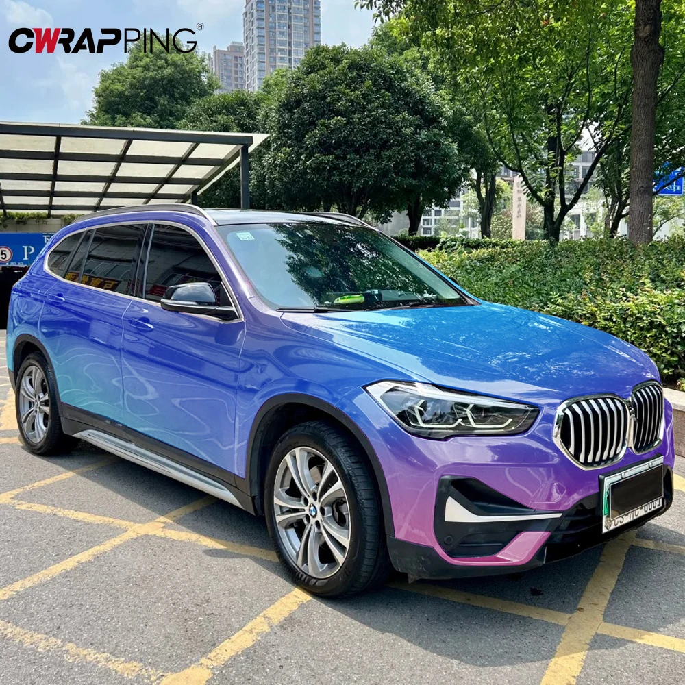 Rainbow Vinyl Wrap Stickers for Car Wrapping Vinyl Paper for Car Iridescent Holographic Film Blue Accessories Auto Body Covering thumbnail 4