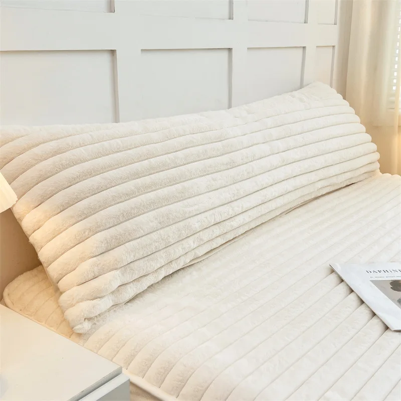1PCS Rabbit plush pillowcase milk plush long pillowcase extended strip flannel pillowcase does not contain pillow core thumbnail 5