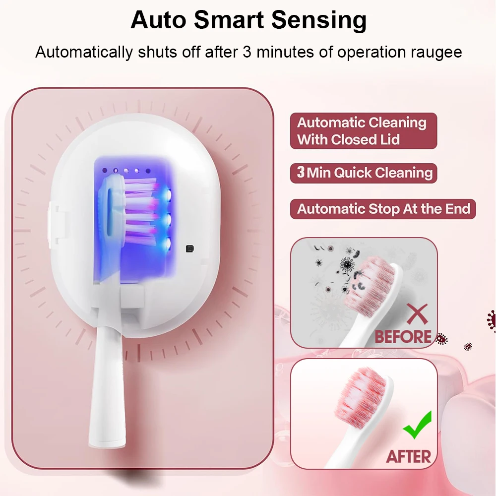 Portable Toothbrush Sterilization for Travel Rechargeable Toothbrush Sterilizer Holder Home Mini UVC Toothbrush Sterilization thumbnail 4