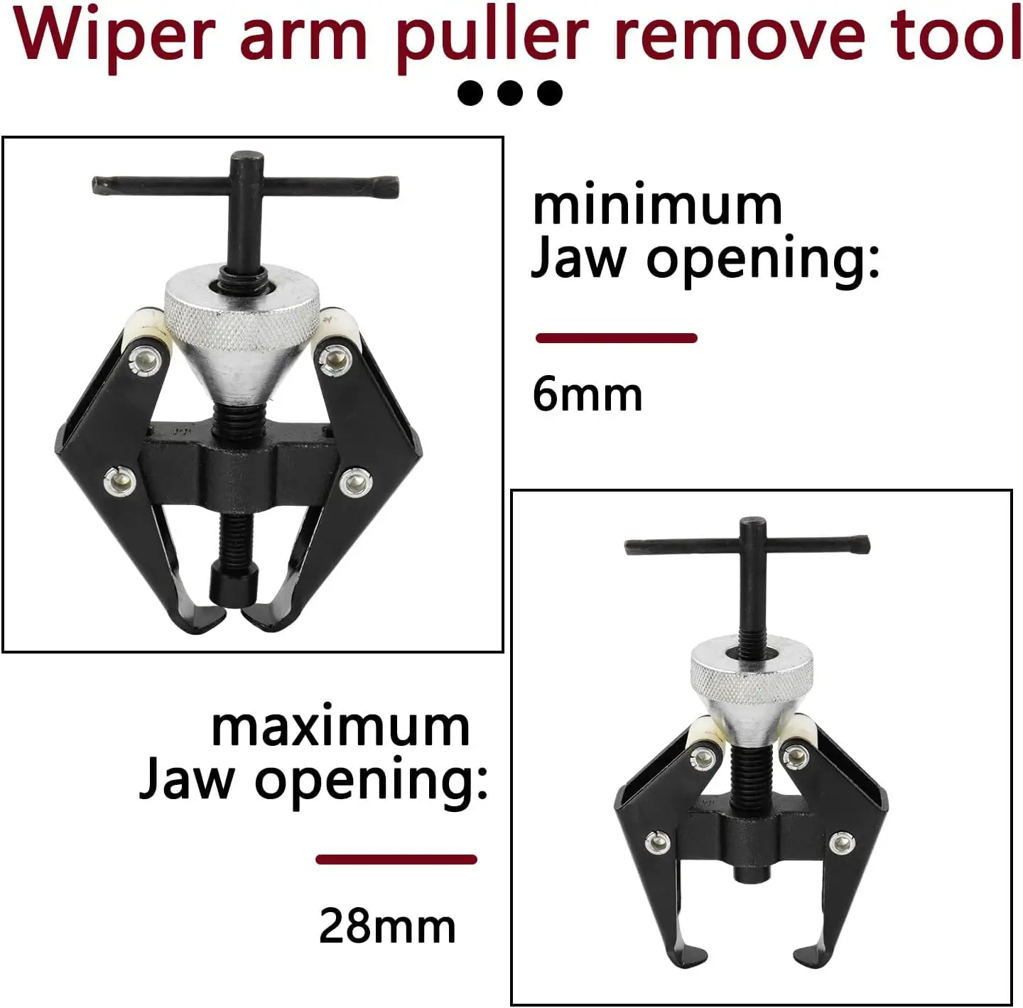 Battery Terminal Wiper Arm Puller Tool Windshield Wiper Arm Removal Tool Heavy-Duty Arm Bearing Remover Puller Repair Tool thumbnail 4