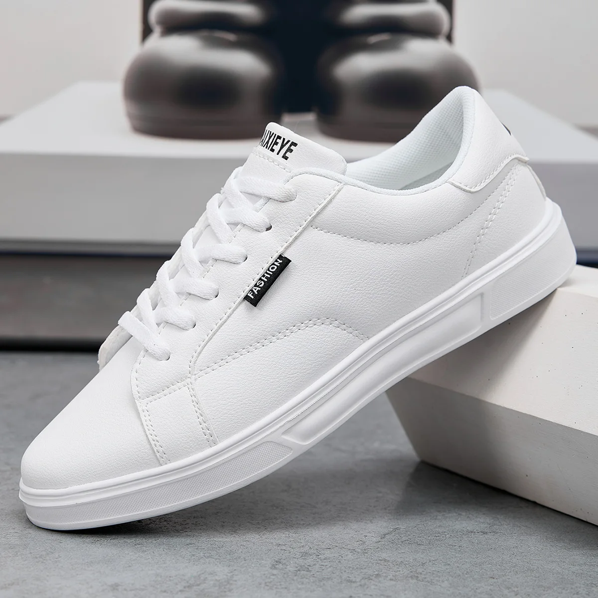 Men Shoes Comfortable Casual For Women White Leather Sneakers Lightweight Walking Flat Outdoor Sport Running Tennis zapatillas thumbnail 5