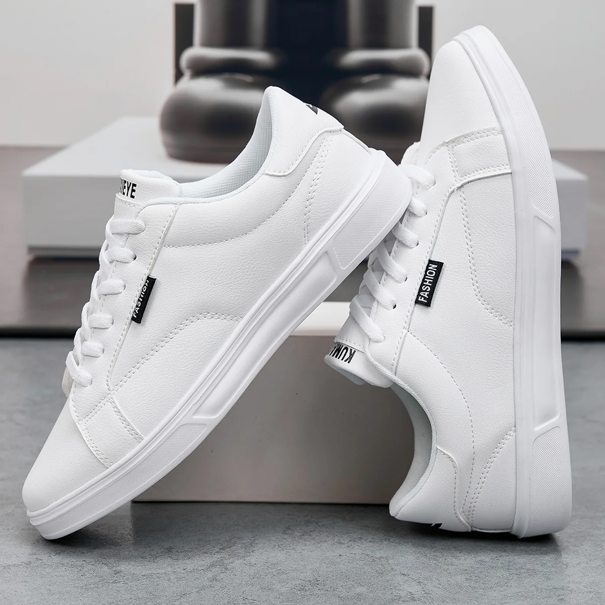 Men Shoes Comfortable Casual For Women White Leather Sneakers Lightweight Walking Flat Outdoor Sport Running Tennis zapatillas thumbnail 4