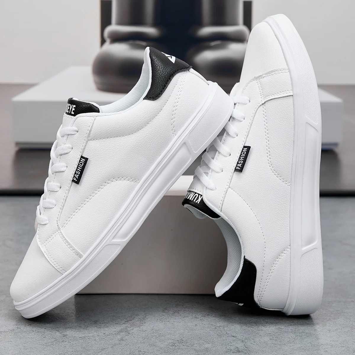 Men Shoes Comfortable Casual For Women White Leather Sneakers Lightweight Walking Flat Outdoor Sport Running Tennis zapatillas thumbnail 2