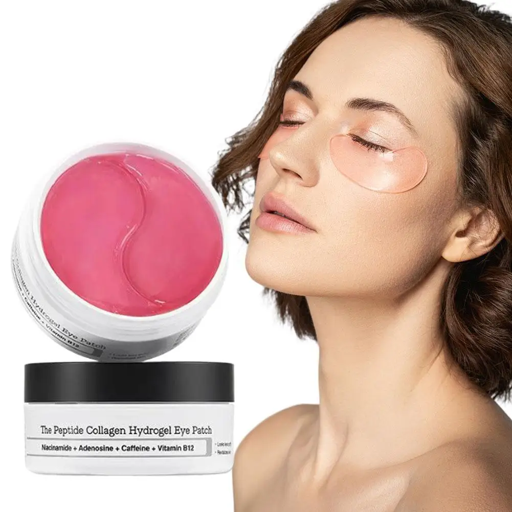 Korean Peptide Collagen Eye Patch Hydrogel Nourishes Moisturizes Firms Diminishes Fine Lines Eye Bags Pigmentation Skincare Pad