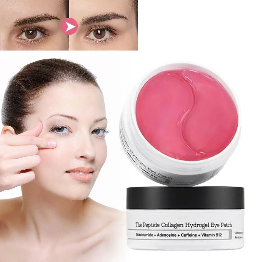 Korean Peptide Collagen Eye Patch Hydrogel Nourishes Moisturizes Firms Diminishes Fine Lines Eye Bags Pigmentation Skincare Pad thumbnail 2