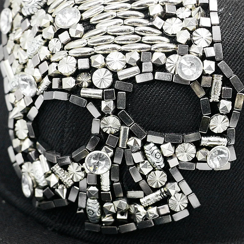 Hatsukoi Style Baseball Cap Rivet Skull Flat Brim Unisex Cross Stitch Hip Hop Street Dance Cap Summer Sun Protection Breathable thumbnail 2