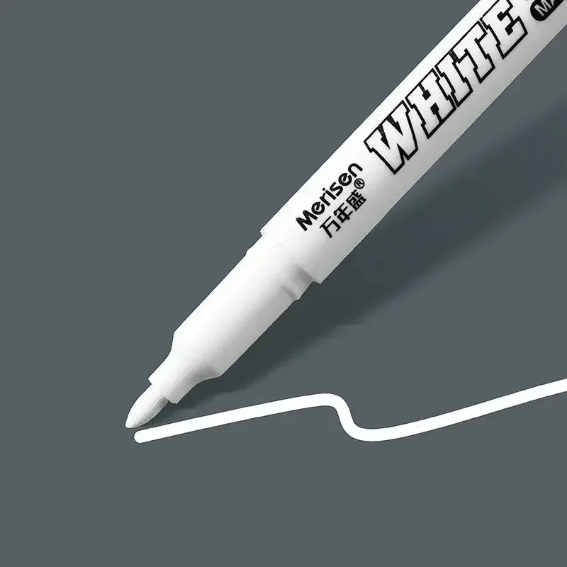 1/2/3/4/5Pcs White Marker Pens 2.0mm Oily Waterproof for DIY Graffiti Sketching - Stationery Writing School Supplies thumbnail 5
