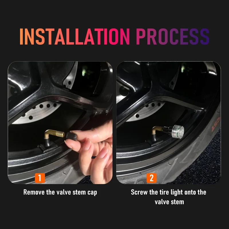 LED Motorcycle Bicycle Wheel Fluorescent Light Tire Valve Light Cover Decoration Neon Electric Car Moto Modification Accessories thumbnail 3