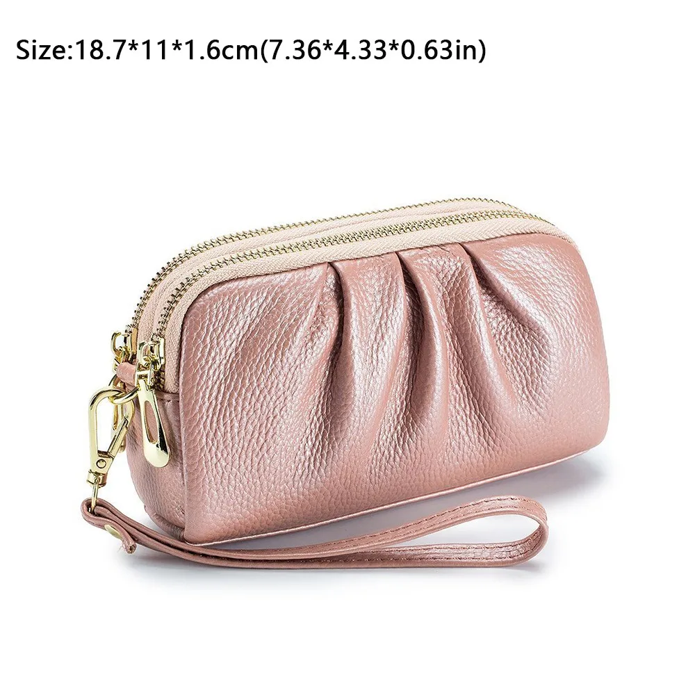 Casual PU leather Women Wallets Multifunction Large Capacity Wrist Bag Long Zip Coin Bag thumbnail 6