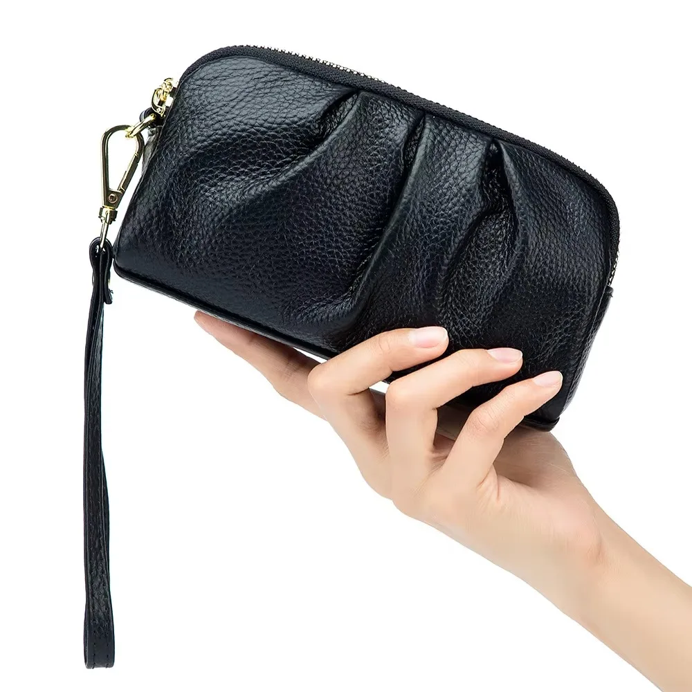 Casual PU leather Women Wallets Multifunction Large Capacity Wrist Bag Long Zip Coin Bag thumbnail 3