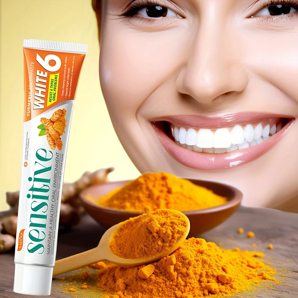 Turmeric Toothpaste for Fresh Breath, Deep Cleaning, and Whitening Teeth 100g thumbnail 2